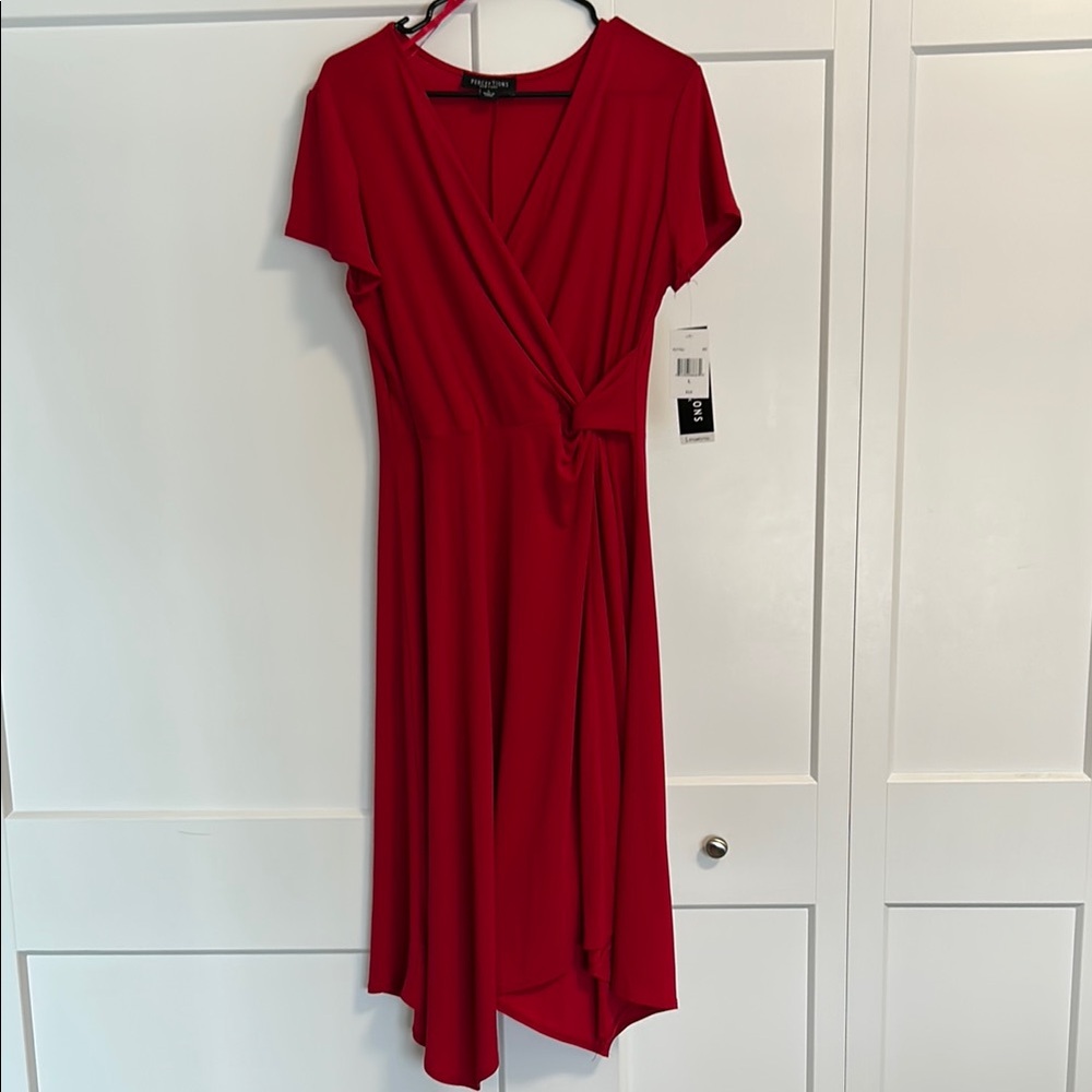 Elegant Red Wrap Dress
